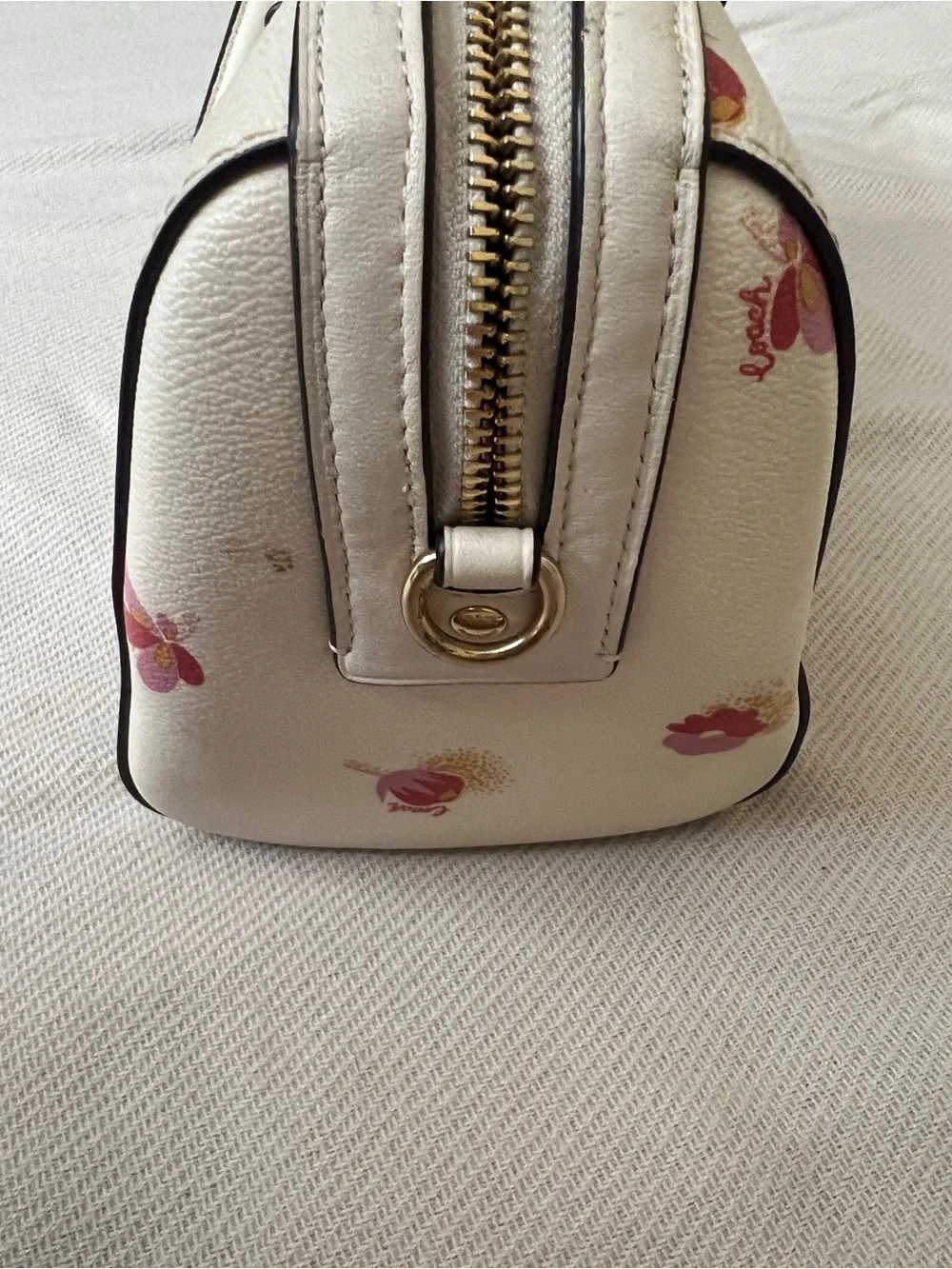Coach Cream Floral Satchel